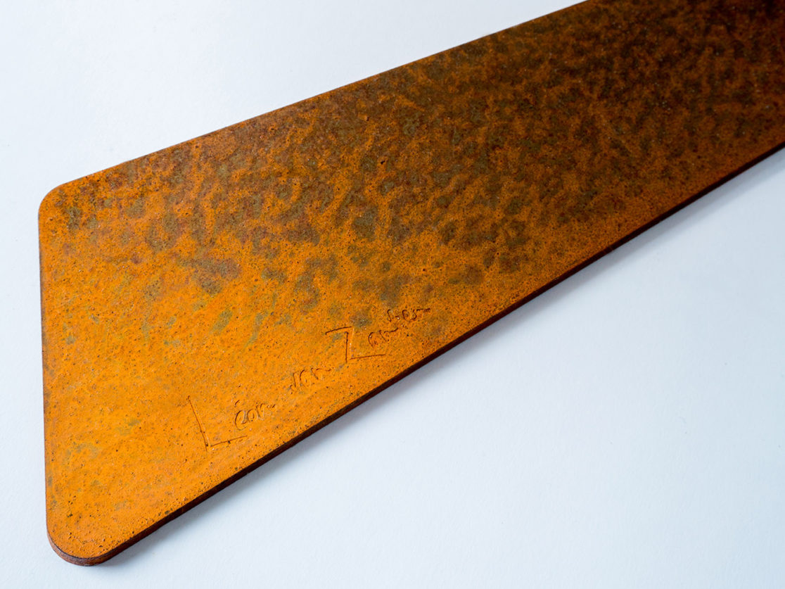 Sunset Light | lamp | European oak wood + rusted rusted metal | design by Leon van Zanten